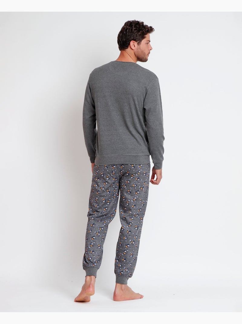 DISNEY Pijama Manga Larga Express Yourself para Hombre Gris jaspeado - Kiabi