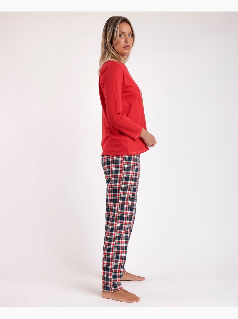 DISNEY Pijama Manga Larga Feeling Jolly para Mujer Rojo - Kiabi