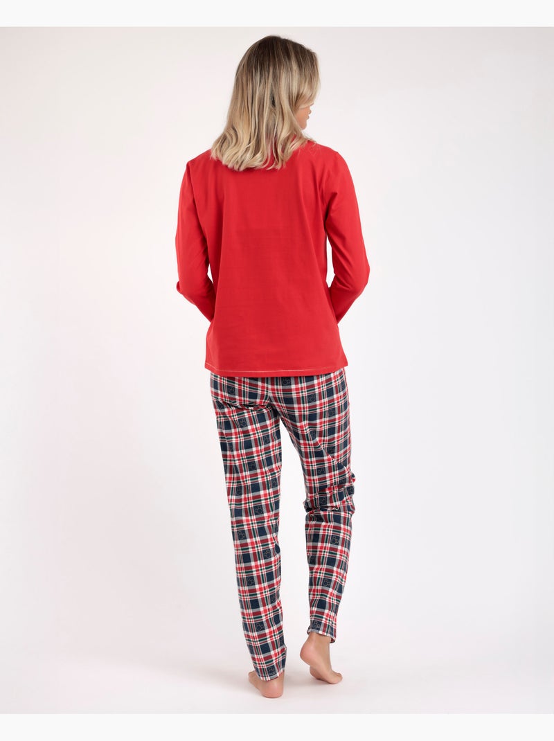 DISNEY Pijama Manga Larga Feeling Jolly para Mujer Rojo - Kiabi