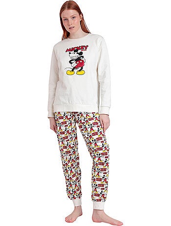 DISNEY Pijama Manga Larga Felpa Best Mickey para Mujer