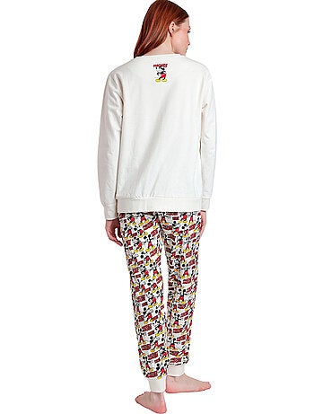 DISNEY Pijama Manga Larga Felpa Best Mickey para Mujer