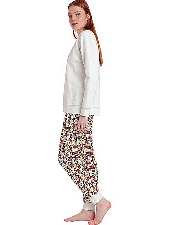 DISNEY Pijama Manga Larga Felpa Best Mickey para Mujer