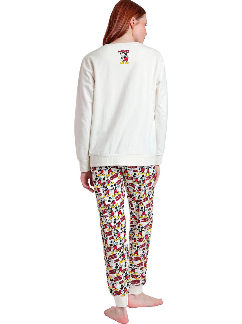 DISNEY Pijama Manga Larga Felpa Best Mickey para Mujer Crudo - Kiabi