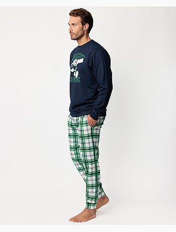DISNEY Pijama Manga Larga Felpa Ski Mouse para Hombre