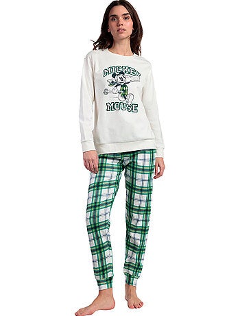 DISNEY Pijama Manga Larga Felpa Ski Mouse para Mujer