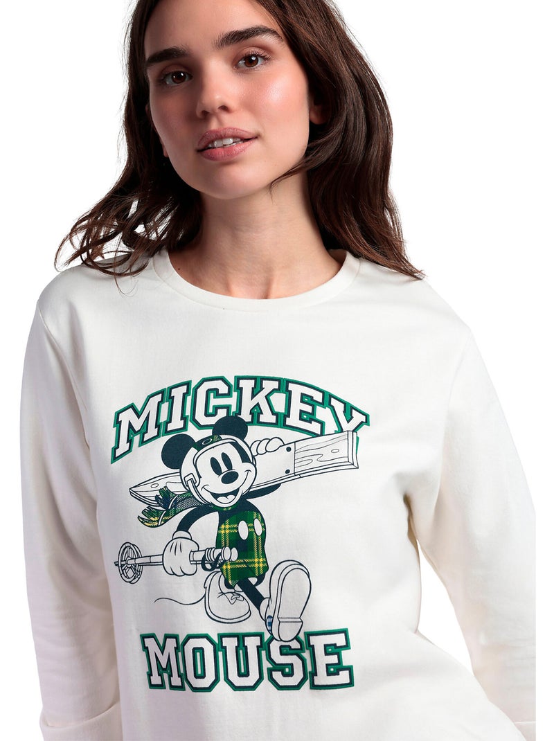 DISNEY Pijama Manga Larga Felpa Ski Mouse para Mujer Crudo - Kiabi