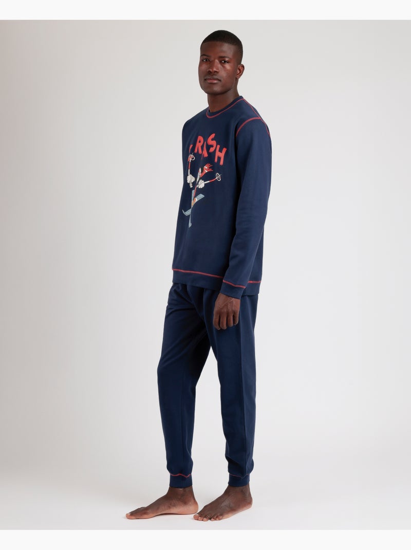 DISNEY Pijama Manga Larga Felpa Winter Club para Hombre Azul marino - Kiabi
