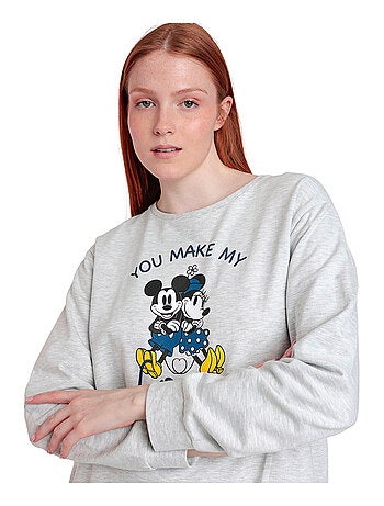DISNEY Pijama Manga Larga Felpa You Make Me Love para Mujer