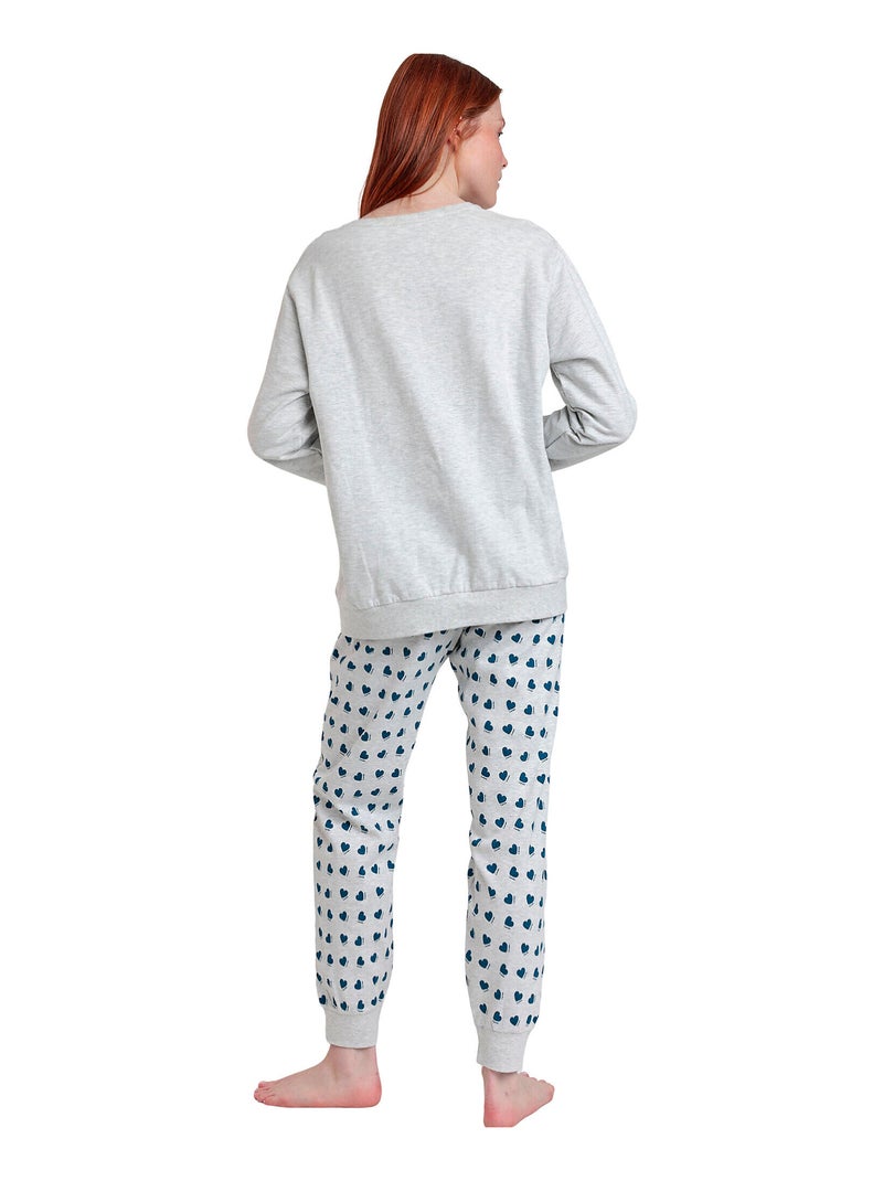 DISNEY Pijama Manga Larga Felpa You Make Me Love para Mujer Gris - Kiabi