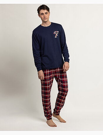 DISNEY Pijama Manga Larga Grumpy Navy para Hombre