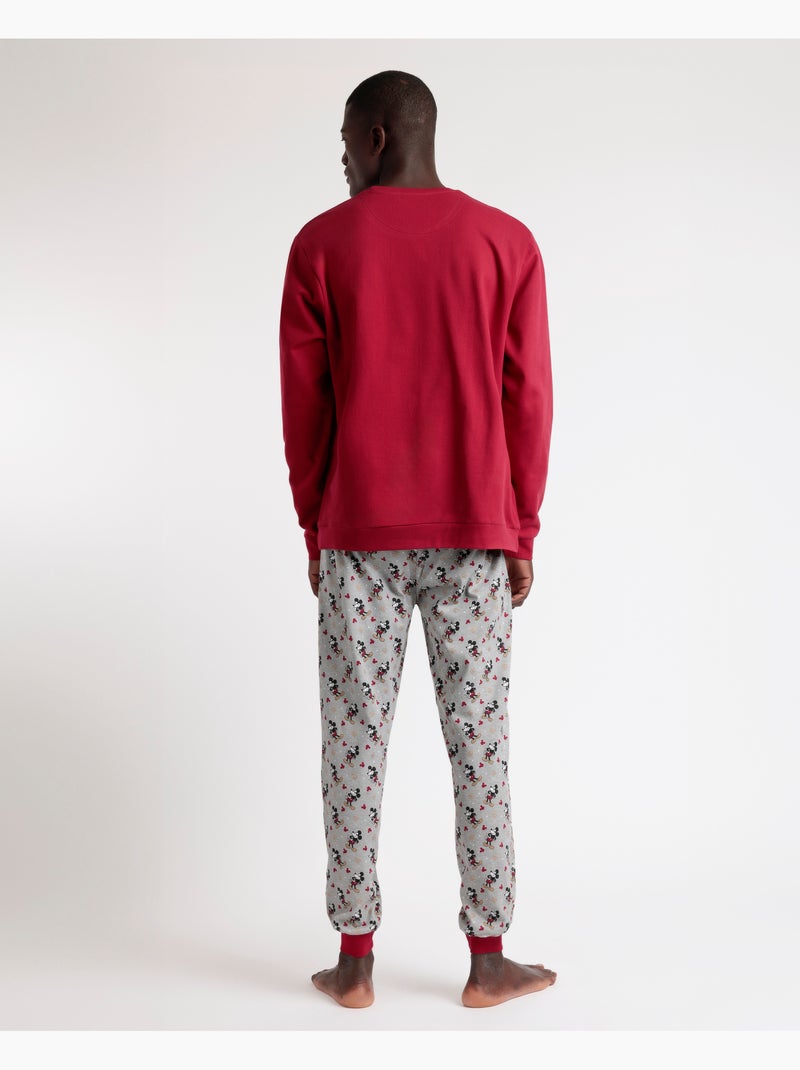 DISNEY Pijama Manga Larga King Mickey para Hombre Burdeos - Kiabi