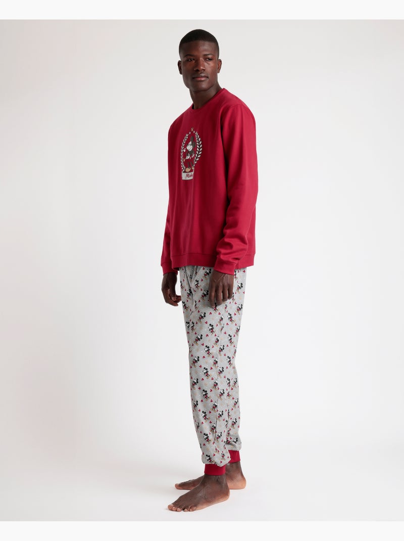DISNEY Pijama Manga Larga King Mickey para Hombre Burdeos - Kiabi