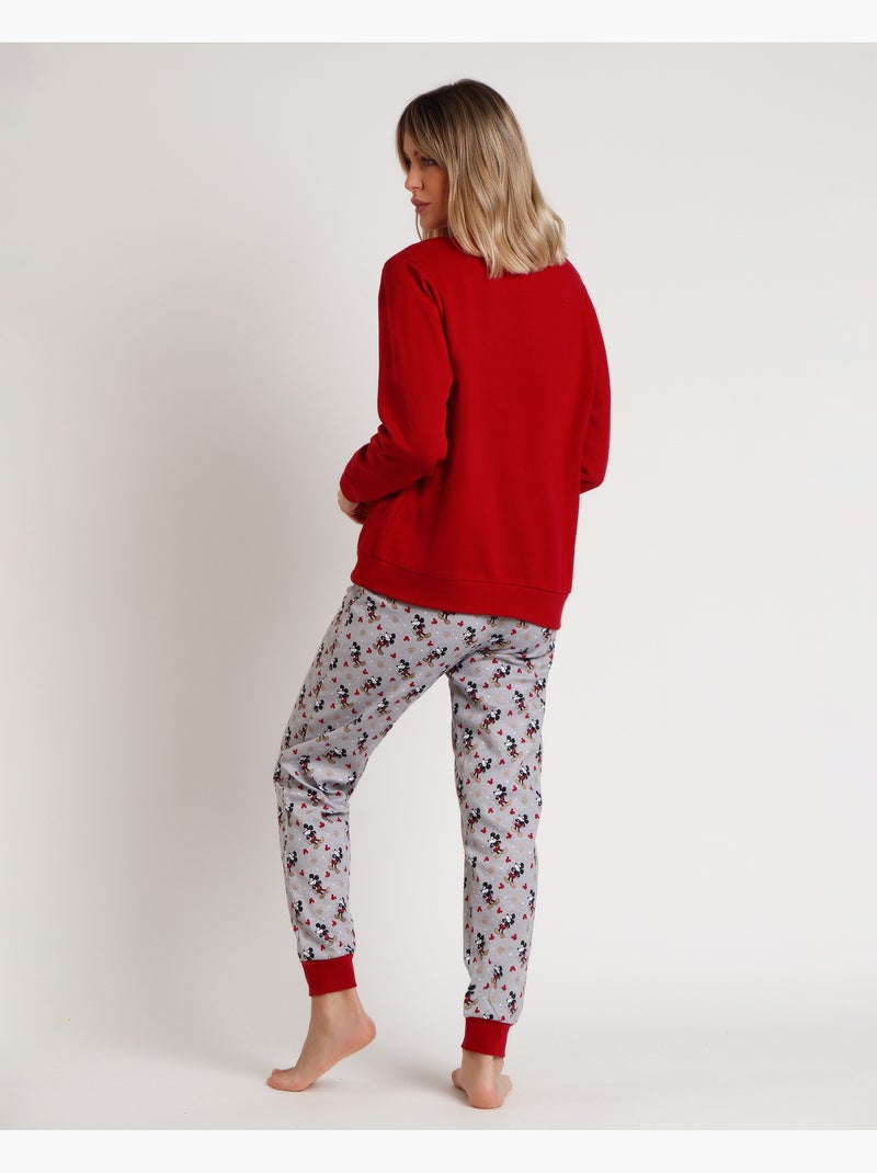 DISNEY Pijama Manga Larga King Mickey para Mujer Burdeos - Kiabi