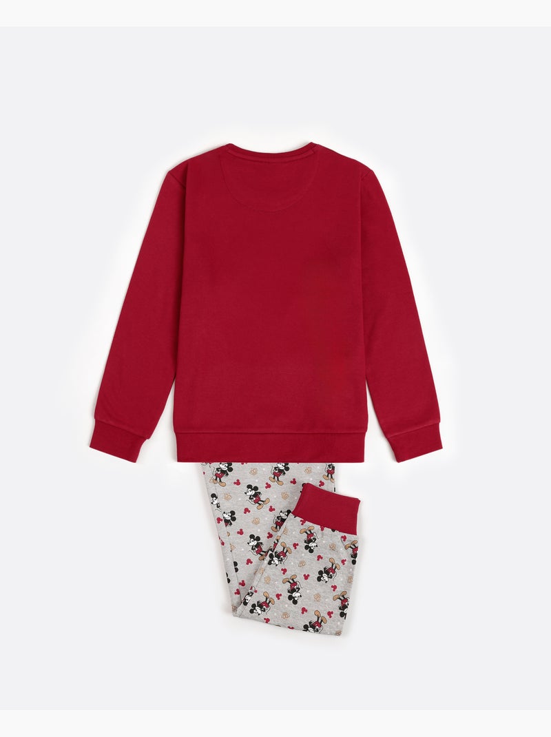 DISNEY Pijama Manga Larga King Mickey para Niña Burdeos - Kiabi
