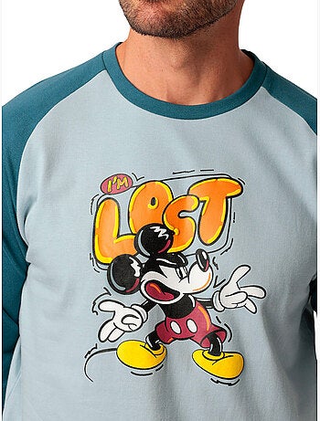 DISNEY Pijama Manga Larga Lost Mickey para Hombre
