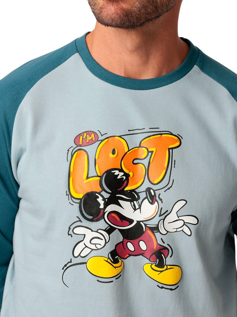 DISNEY Pijama Manga Larga Lost Mickey para Hombre Azul - Kiabi