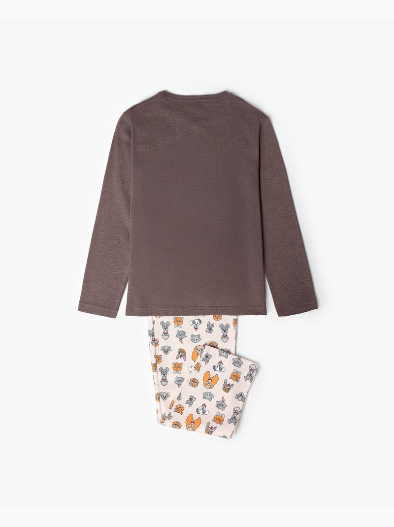 DISNEY Pijama Manga Larga Love Dinner para Niño Marrón chocolate - Kiabi