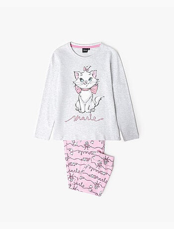 DISNEY Pijama Manga Larga Marie para Niña