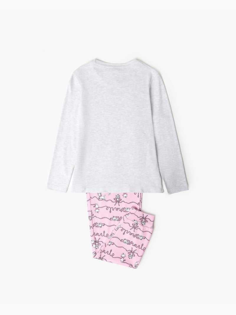 DISNEY Pijama Manga Larga Marie para Niña Gris jaspeado - Kiabi