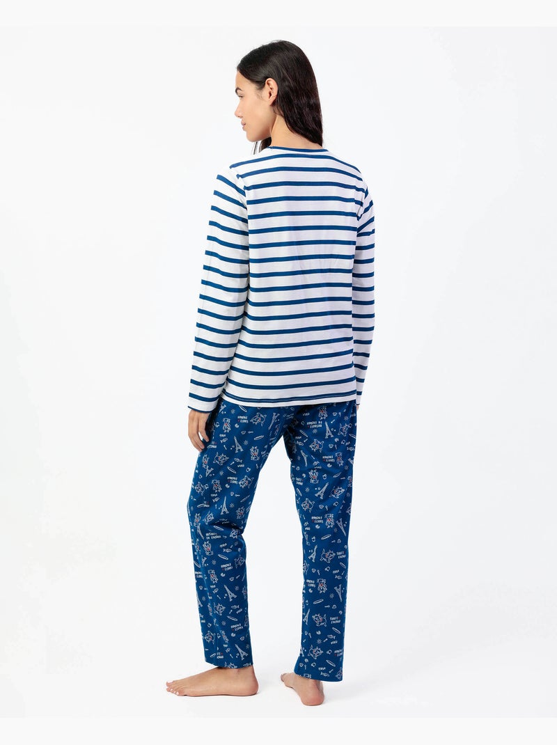 DISNEY Pijama Manga Larga Marie Paris para Mujer Azul - Kiabi