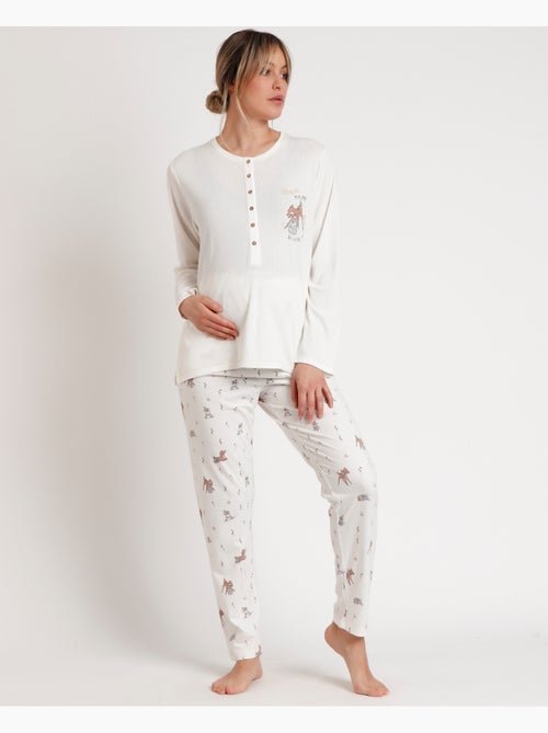 DISNEY Pijama Manga Larga Maternity Bambi You are so Loved para Mujer - Kiabi DISNEY Pijama Manga Larga Maternity Bambi You are so Loved para Mujer - Kiabi