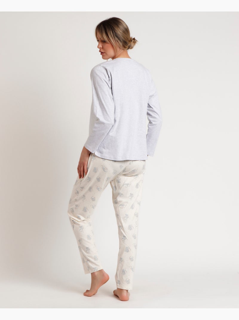 DISNEY Pijama Manga Larga Maternity Dumbo Unique Mum para Mujer Gris jaspeado - Kiabi