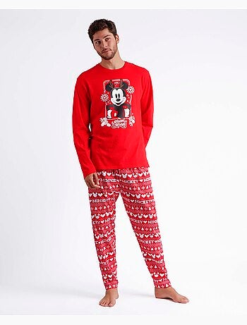DISNEY Pijama Manga Larga Mickey Christmas para Hombre