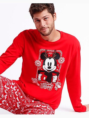 DISNEY Pijama Manga Larga Mickey Christmas para Hombre