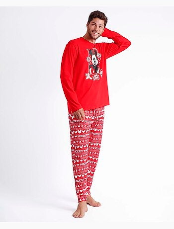DISNEY Pijama Manga Larga Mickey Christmas para Hombre