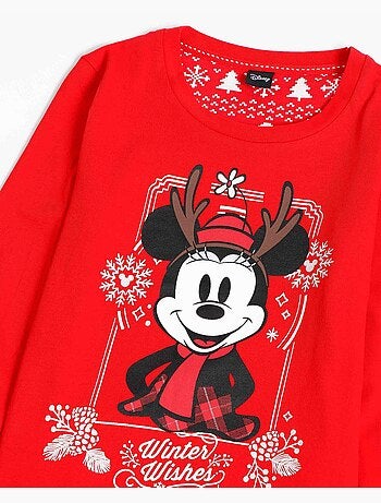 DISNEY Pijama Manga Larga Mickey Christmas para Niña