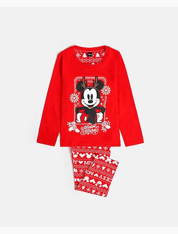 DISNEY Pijama Manga Larga Mickey Christmas para Niño