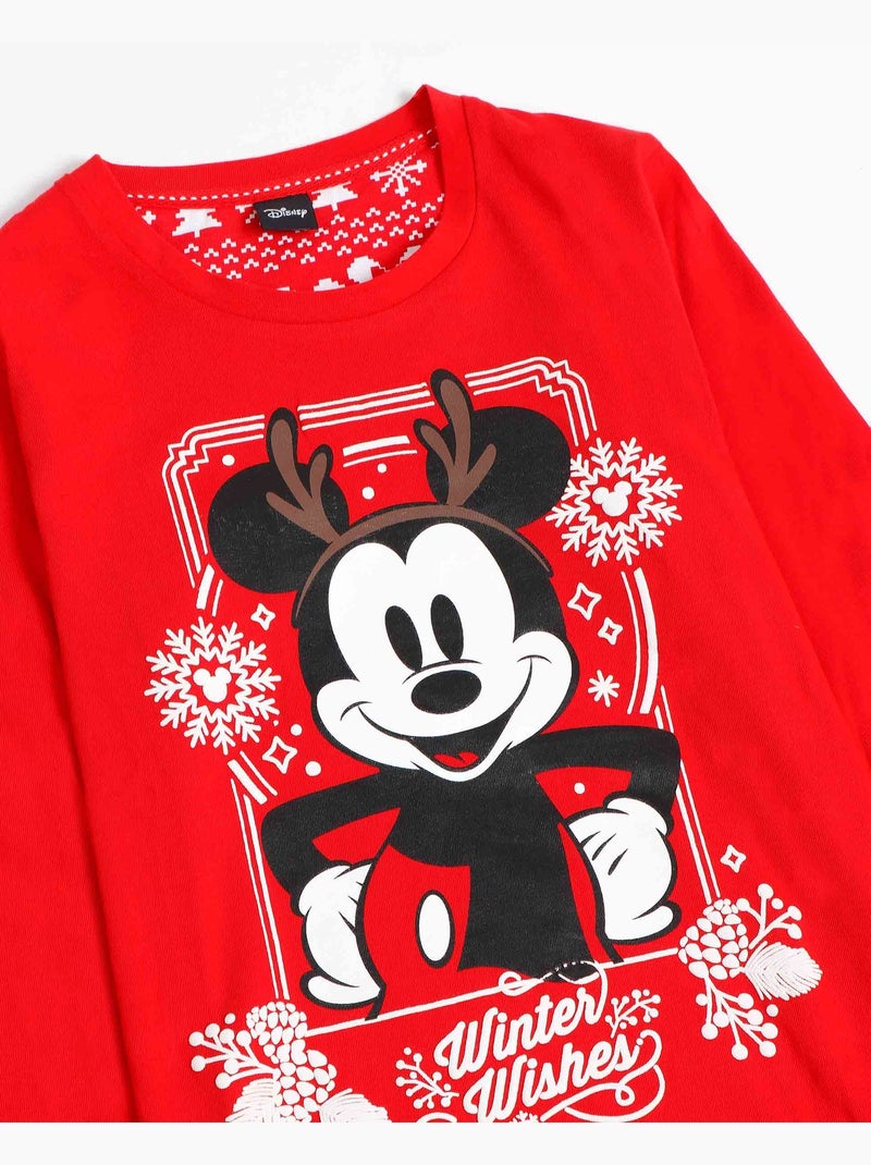 DISNEY Pijama Manga Larga Mickey Christmas para Niño Rojo - Kiabi