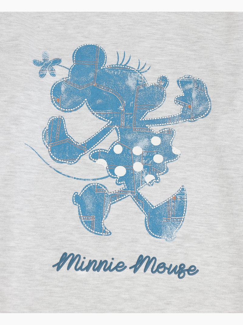 DISNEY Pijama Manga Larga Mickey Jeans para Niña Gris jaspeado - Kiabi
