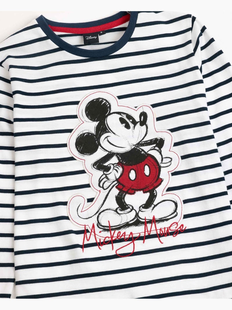 DISNEY Pijama Manga Larga Mickey Patch para Niña Azul marino - Kiabi