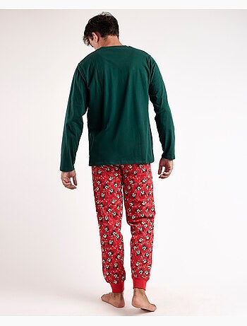DISNEY Pijama Manga Larga Mickey Xmas para Hombre