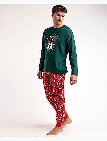 DISNEY Pijama Manga Larga Mickey Xmas para Hombre