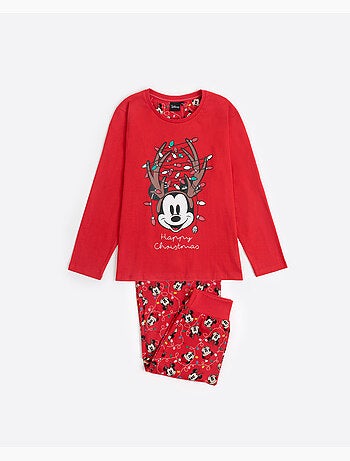 DISNEY Pijama Manga Larga Mickey Xmas para Niña