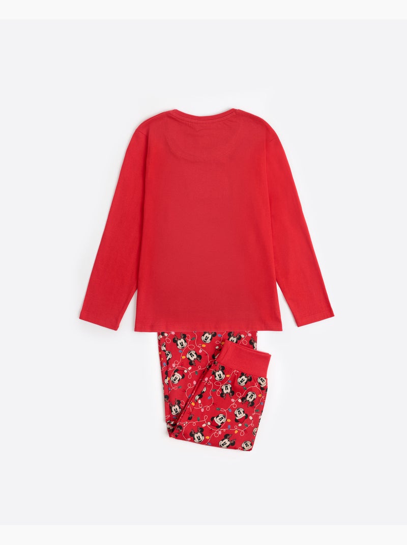 DISNEY Pijama Manga Larga Mickey Xmas para Niña Rojo - Kiabi