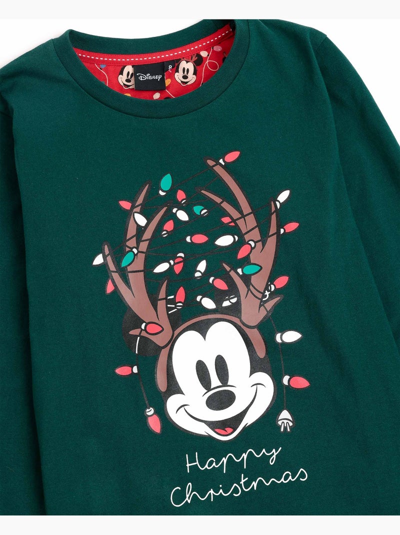 DISNEY Pijama Manga Larga Mickey Xmas para Niño Verde - Kiabi