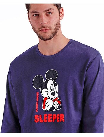DISNEY Pijama Manga Larga Mickey Zigzag para Hombre