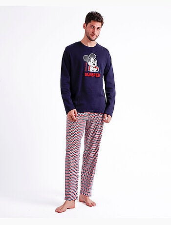 DISNEY Pijama Manga Larga Mickey Zigzag para Hombre
