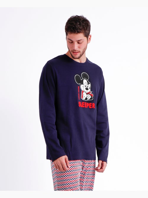 DISNEY Pijama Manga Larga Mickey Zigzag para Hombre - Kiabi DISNEY Pijama Manga Larga Mickey Zigzag para Hombre - Kiabi