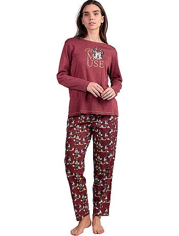 DISNEY Pijama Manga Larga Minnie Mouse para Mujer