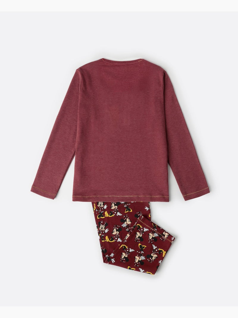 DISNEY Pijama Manga Larga Minnie Mouse para Niña Burdeos - Kiabi