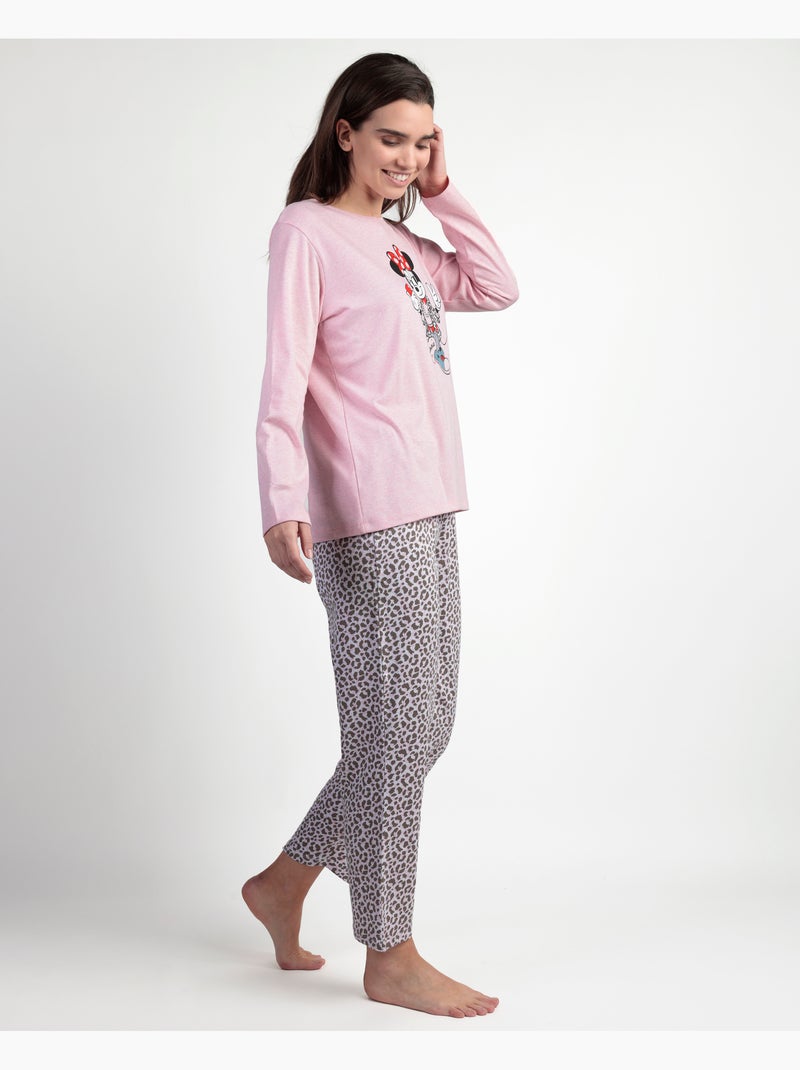 DISNEY Pijama Manga Larga Minnie Skin para Mujer Rosa - Kiabi