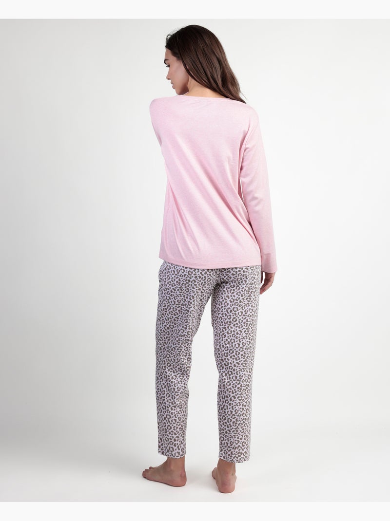 DISNEY Pijama Manga Larga Minnie Skin para Mujer Rosa - Kiabi