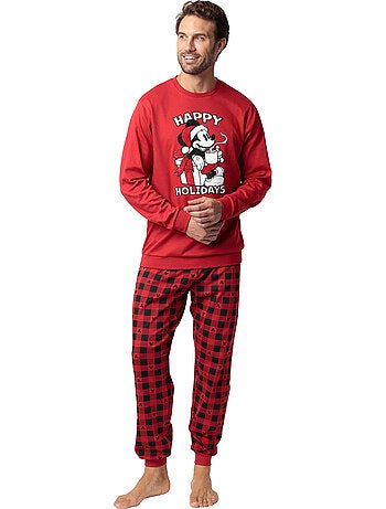 DISNEY Pijama Manga Larga Mouse Holidays para Hombre