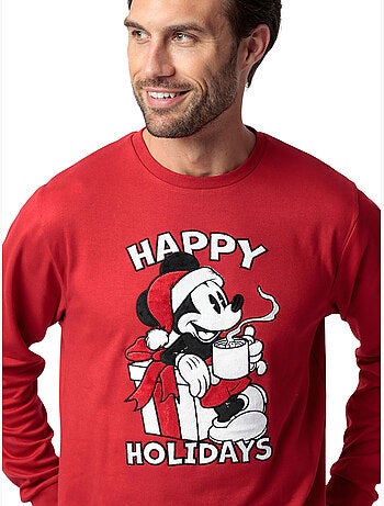 DISNEY Pijama Manga Larga Mouse Holidays para Hombre