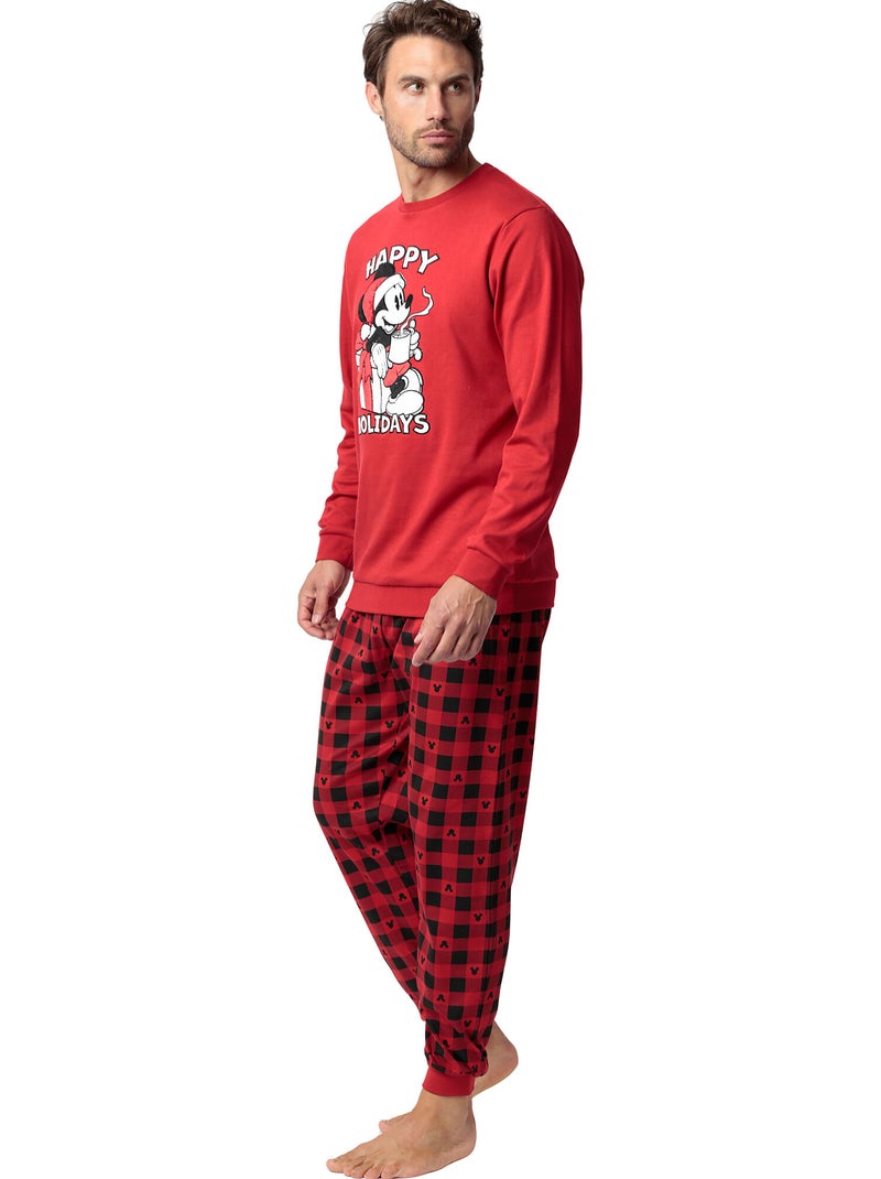 DISNEY Pijama Manga Larga Mouse Holidays para Hombre Rojo - Kiabi