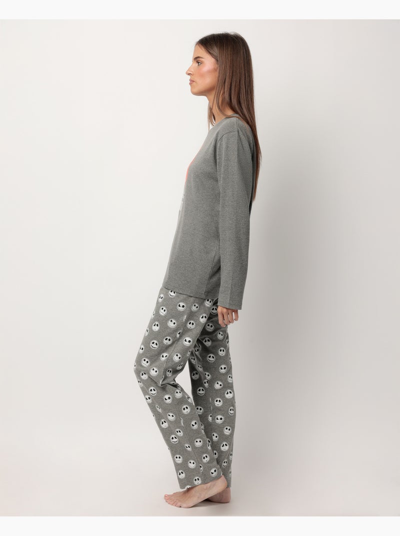 DISNEY Pijama Manga Larga Nightmare para Mujer Gris jaspeado - Kiabi
